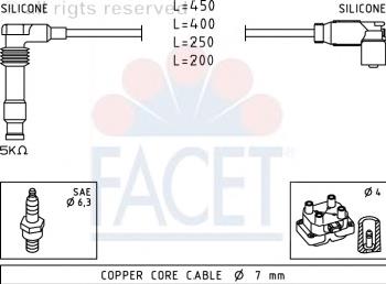 9193022 Opel fios de alta voltagem, kit