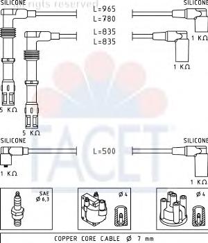 Fios de alta voltagem, kit 49356 Facet