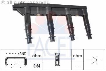 9.6383 Facet bobina de ignição