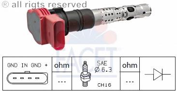 9.6333 Facet bobina de ignição