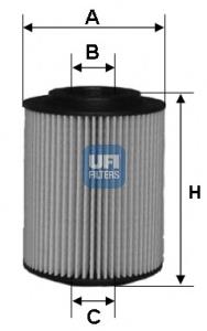 2507200 UFI filtro de óleo