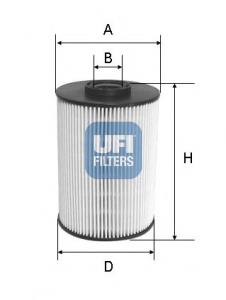 2603700 UFI filtro de combustível