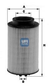 2601100 UFI filtro de combustível