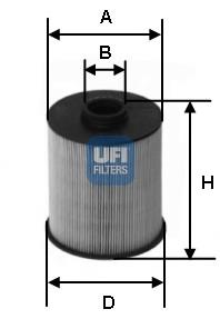 2600600 UFI filtro de combustível