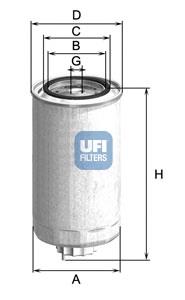 2431200 UFI filtro de combustível