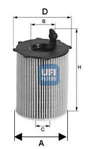 2506800 UFI filtro de óleo
