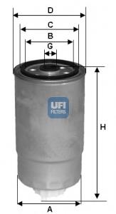 2438100 UFI filtro de combustível