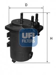 2409800 UFI filtro de combustível