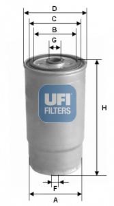 2446000 UFI filtro de combustível