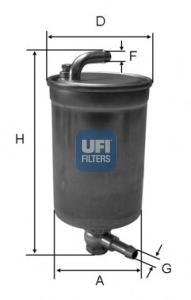 2407200 UFI filtro de combustível