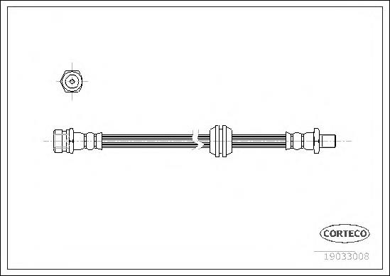 19033008 Corteco mangueira do freio dianteira