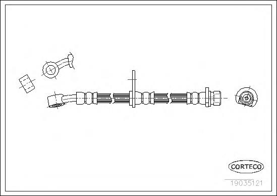 19035121 Corteco mangueira do freio dianteira direita