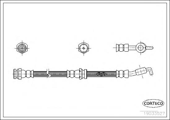 19033527 Corteco mangueira do freio dianteira