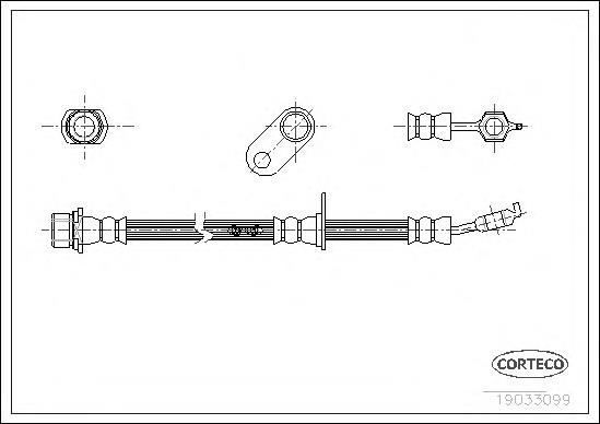 19033099 Corteco mangueira do freio dianteira direita