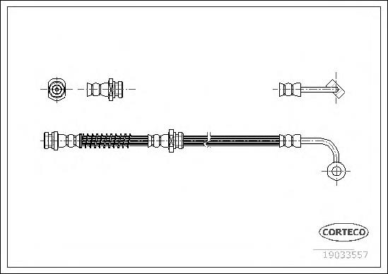 19033557 Corteco mangueira do freio traseira direita