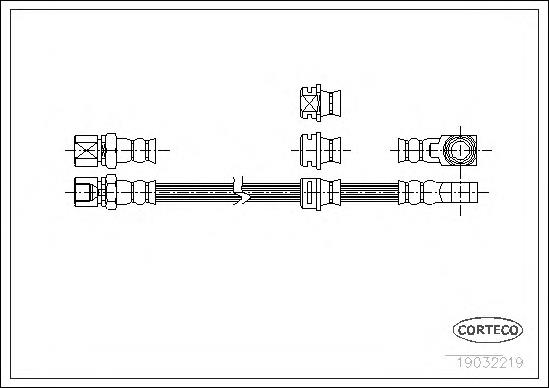 19032219 Corteco mangueira do freio dianteira