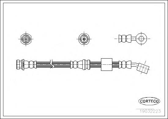 19032223 Corteco mangueira do freio dianteira direita