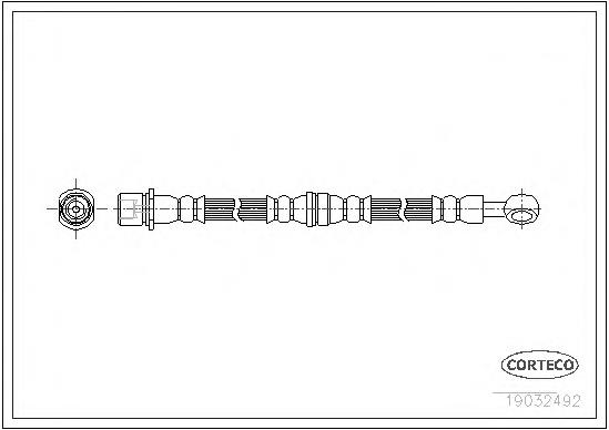 Mangueira do freio dianteira direita 19032492 Corteco