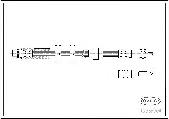 19035904 Corteco mangueira do freio dianteira