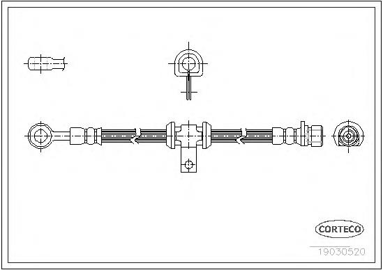 Mangueira do freio dianteira 19032808 Corteco