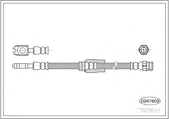 19036321 Corteco mangueira do freio dianteira