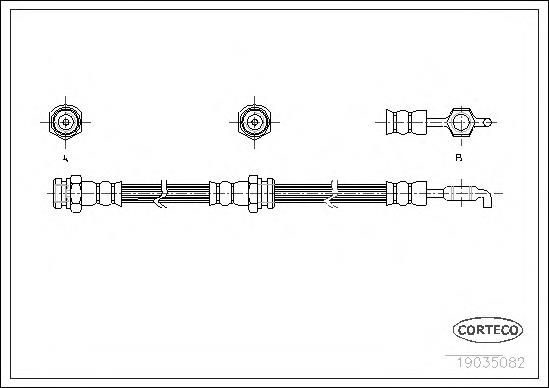 19035082 Corteco mangueira do freio dianteira
