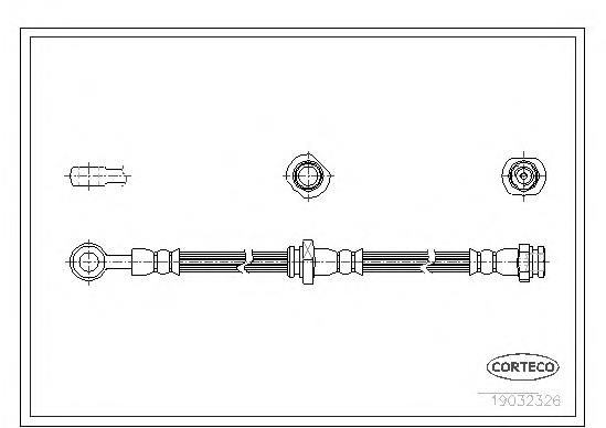 19032326 Corteco mangueira do freio traseira esquerda