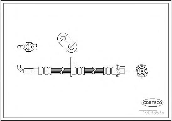 19033535 Corteco mangueira do freio dianteira direita