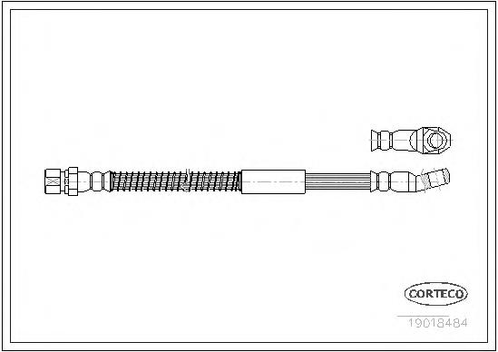 Mangueira do freio dianteira 19018484 Corteco