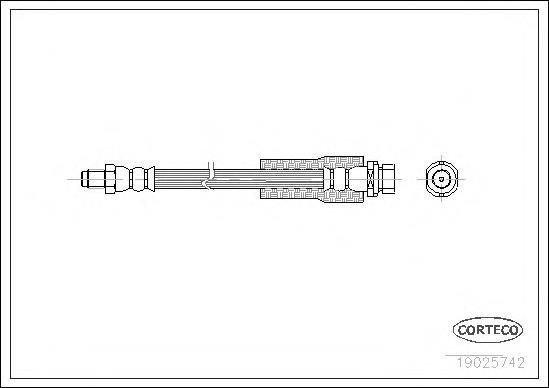 19025742 Corteco mangueira do freio dianteira