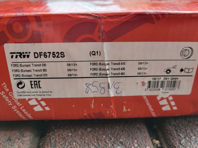 DF6752S TRW Передние тормозные диски купить в Запорожье