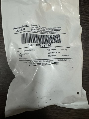 94810593702 PORSCHE Прокладка клапанной крышки двигателя, кольцо купить в Павлоград