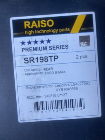 Пружина амортизатора SR198TP RAISO