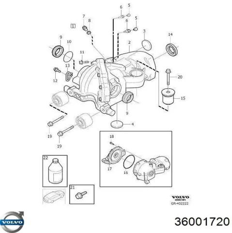 Редуктор заднего моста 36001720 VOLVO
