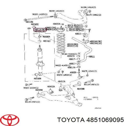 Амортизаторы передние 4851069095 TOYOTA