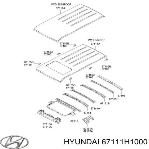 Крыша кабины (кузова) 67111H1000 HYUNDAI