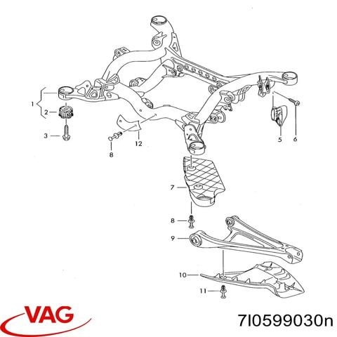 Балка задняя 7L0599030N VAG