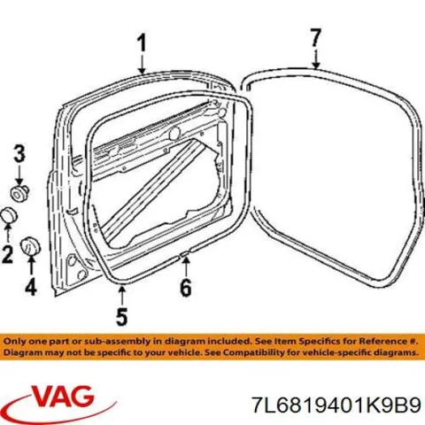Водосток лобового стекла, жабо 7L6819401K9B9 VAG