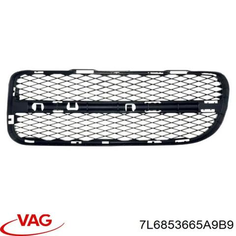 Решетка переднего бампера, левая 7L6853665A9B9 VAG