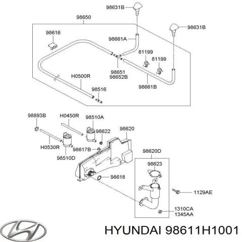 Бачок стеклоомывателя 98611H1001 HYUNDAI