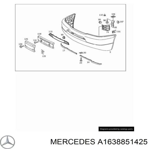 Спойлер переднего бампера, правый A1638851425 MERCEDES