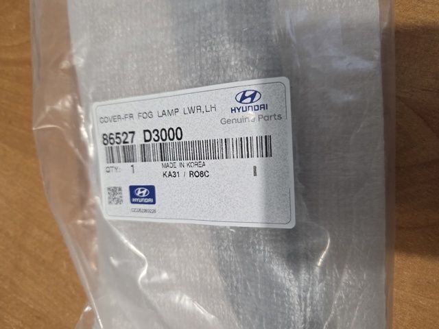 HYUNDAI 86527D3000 Заглушка (решетка) противотуманных фар бампера переднего левая в наличии Ирпень