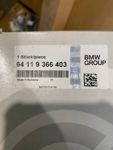 Фильтр воздушный отопителя 64119366403 BMW