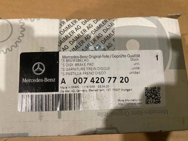 A0074207720 MERCEDES Колодки тормозные задние дисковые купить в Кривой Рог