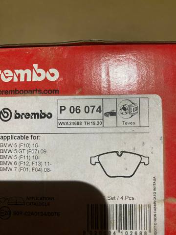 P06074 BREMBO Колодки тормозные передние дисковые купить в Николаев