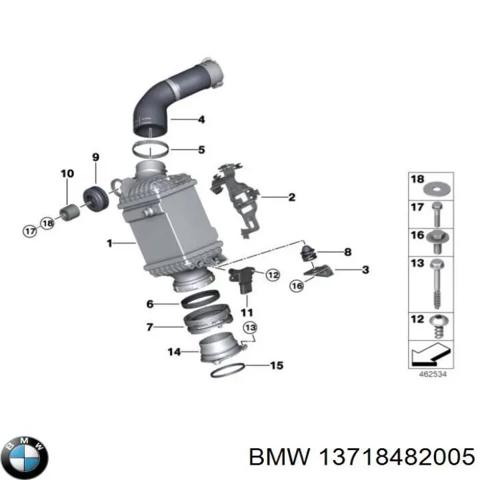 Патрубок интеркуллера 13718482005 BMW