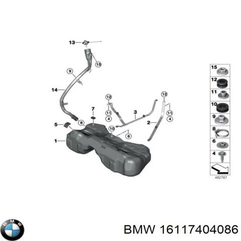 Шланг заливной горловины, топливного бака 16117404086 BMW
