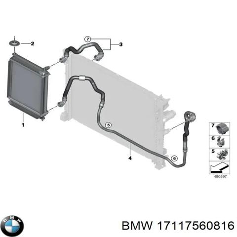 Радиатор охлаждения двигателя, дополнительный 17117560816 BMW