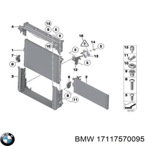 Радиатор системы охлаждения двигателя 17117570095 BMW