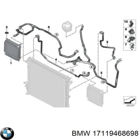 Радиатор охлаждения, дополнительный 17119468698 BMW